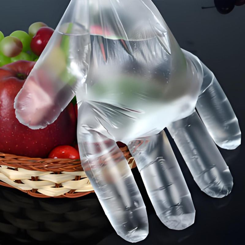 Víz- és olajálló Törtfehér HDPE kesztyű