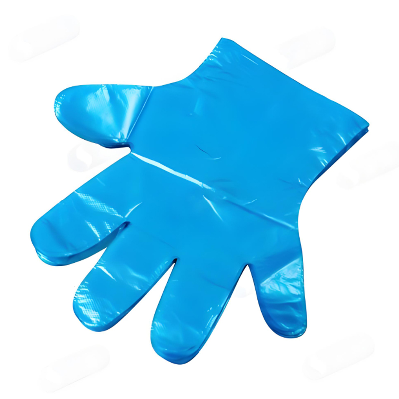 Baktérium-, sav- és lúgálló kék HDPE kesztyű